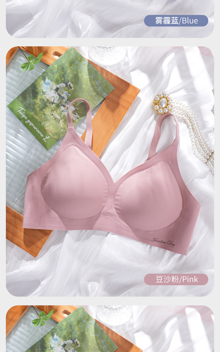 调整型无钢圈透气聚拢小胸收副乳无痕汕头内衣薄款夏季美背文胸女详情20
