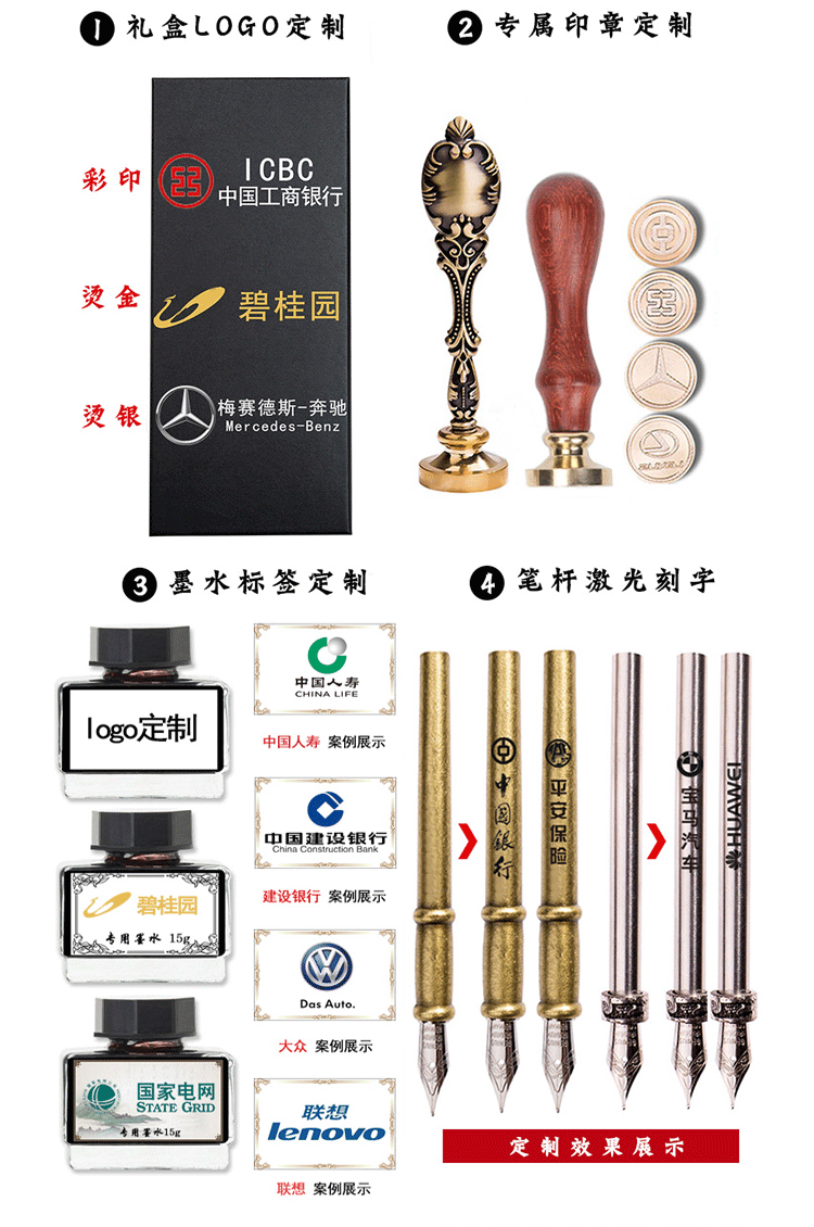 厂家营销鸵鸟羽毛钢笔孔雀款笔杆可定 制雕刻创意羽毛笔尖替换详情14