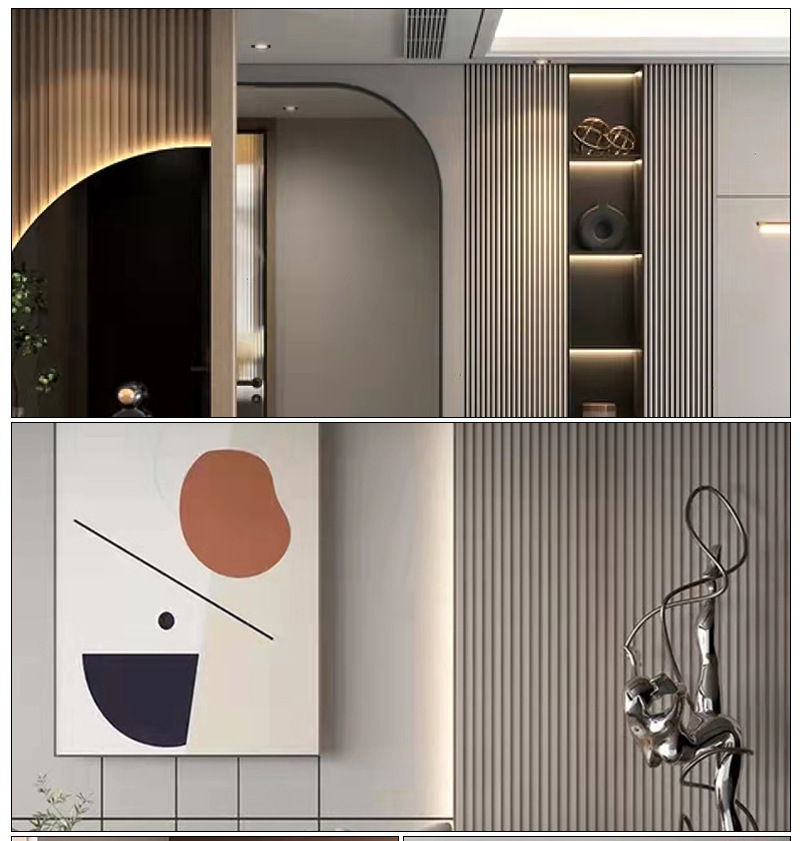 竹木纤维格栅板pvc塑料背景墙凹凸长城板实木波浪半圆生态木吊顶详情24