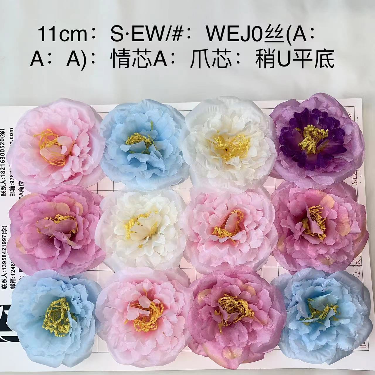 A comprehensive collection of artificial peony flowers, hibiscus flowers, cheap and beautiful headbands, clothing flowers, super grand artificial flower heads wholesale pic 5