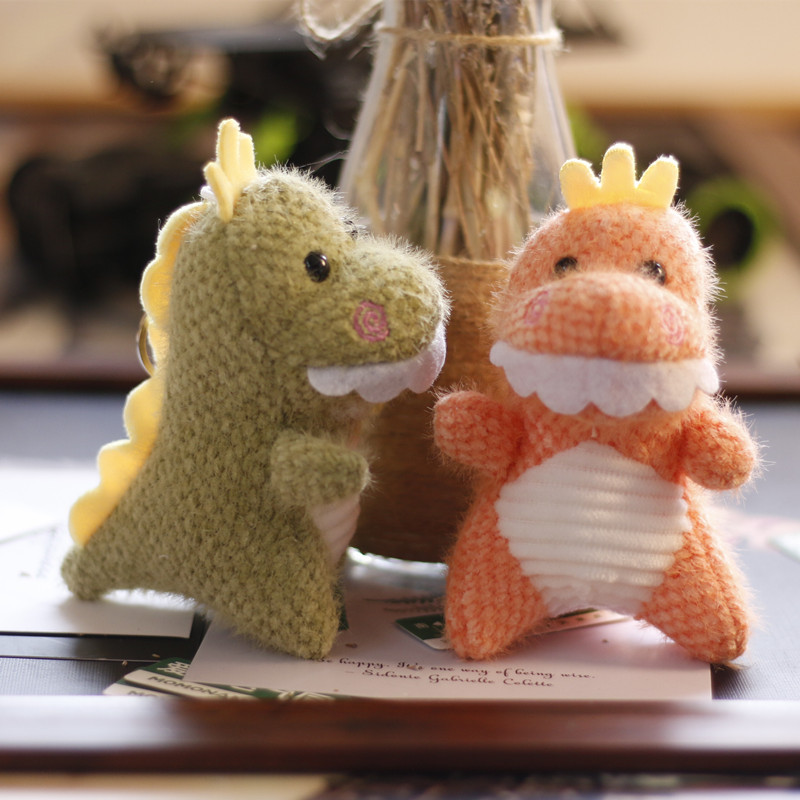 可爱针织小恐龙挂件小号迷你玩偶毛绒玩具公仔钥匙扣包包挂饰儿童详情2