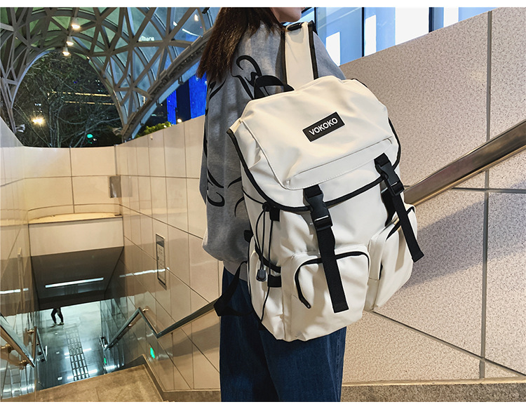 2022新款书包初高中大学生书包工装韩版简约大容量双肩背包详情28