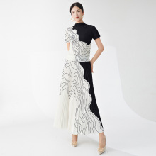 A new Chinese-style, retro, slit, mid-length, elegant and stylish dress for summer women with a modified version of the national trend pic 10