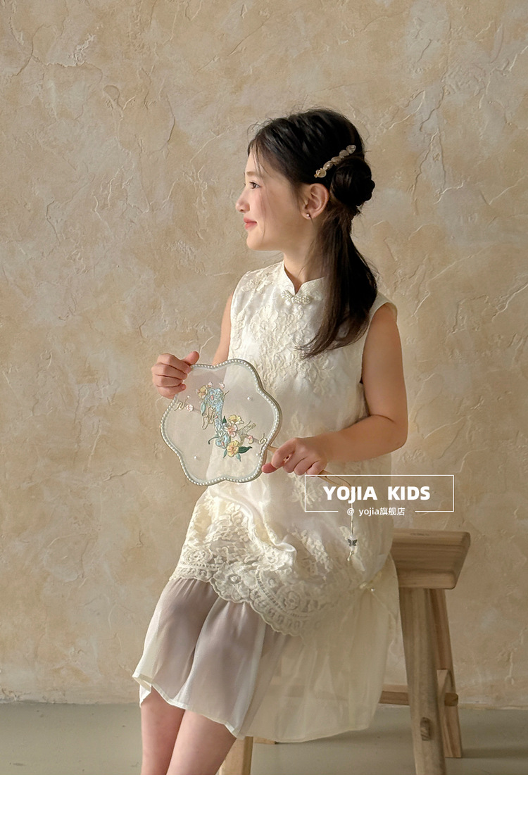 国潮YOJIA女童国风连衣裙夏装2025新款中式超仙女孩公主裙儿童节裙子详情22