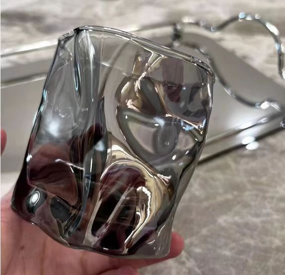 High appearance level twisty cup, ins style whisky transparent wine glass, home glass cup, popular origami cup, irregular-shaped water cup pic 6