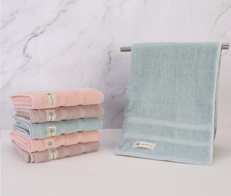 Tinglong cotton towels are plain, soft, absorbent, and available for adult home wedding gifts. Pure cotton towel stickers are in stock pic 9