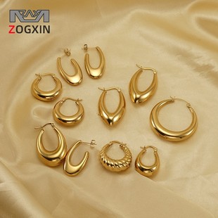 European and American ins style mini titanium steel ear studs, elegant and high-end heart-shaped earrings, 18K stainless steel irregular earrings for women pic 1