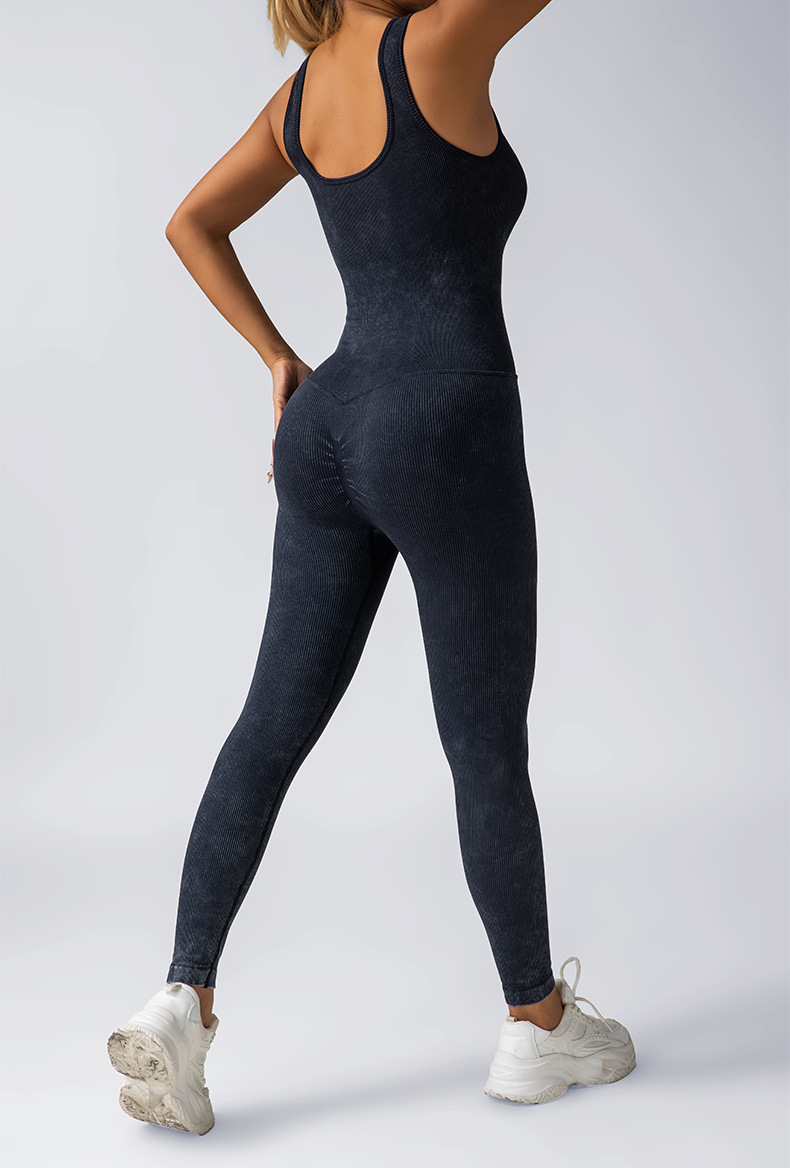 欧美跨境连体瑜伽服吊带美背一体式提臀女螺纹健身运动长裤文胸女详情5