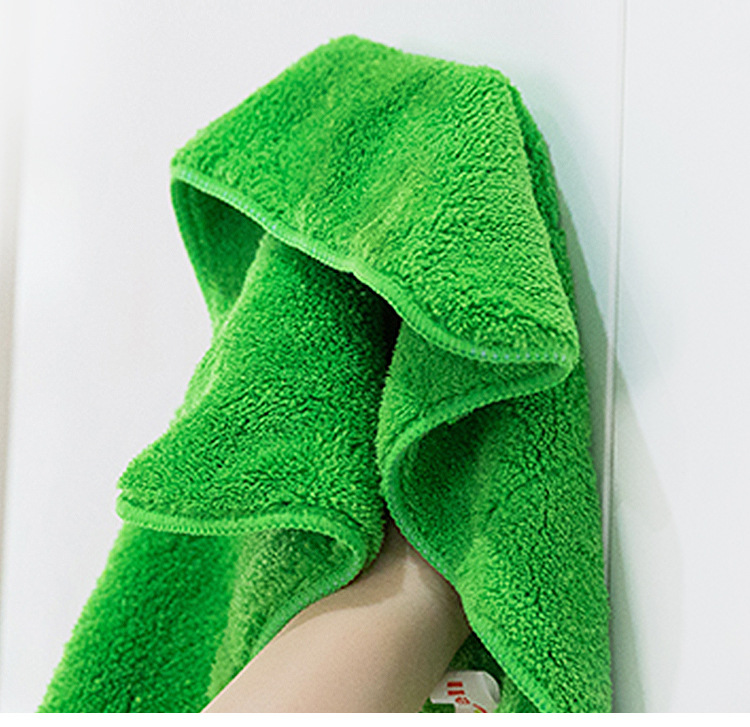 Factory direct sales of double-layer thickened coral fleece floor cleaning cloths, scouring pads, water-absorbing kitchen cleaning cloths, and dishwashing cloths pic 16