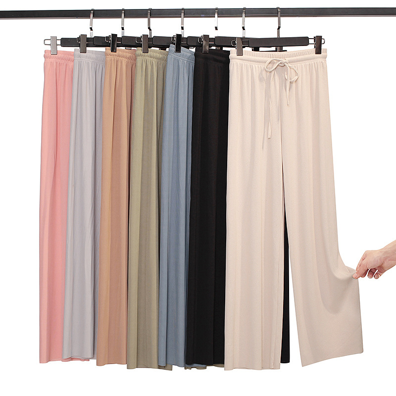 Autumn wide-leg pants for women, spring and autumn pleated laid-back style floor-length pants, casual pants, loose and long pants pic 2