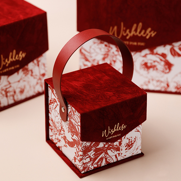 Wholesale hand-held souvenir gift boxes, wedding candy boxes, wedding Instagram Mid-Autumn Festival gift boxes, empty boxes, velvet gift boxes pic 18