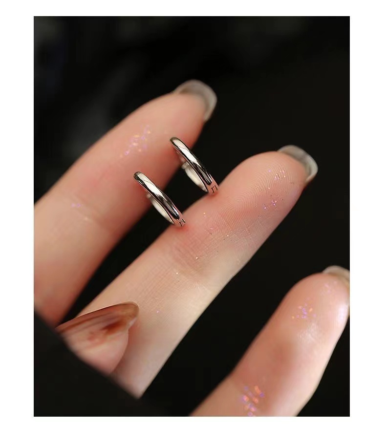 925银耳环耳圈耳骨钉养耳洞小众感素圈圆圈耳扣耳钉耳饰女民族风详情4