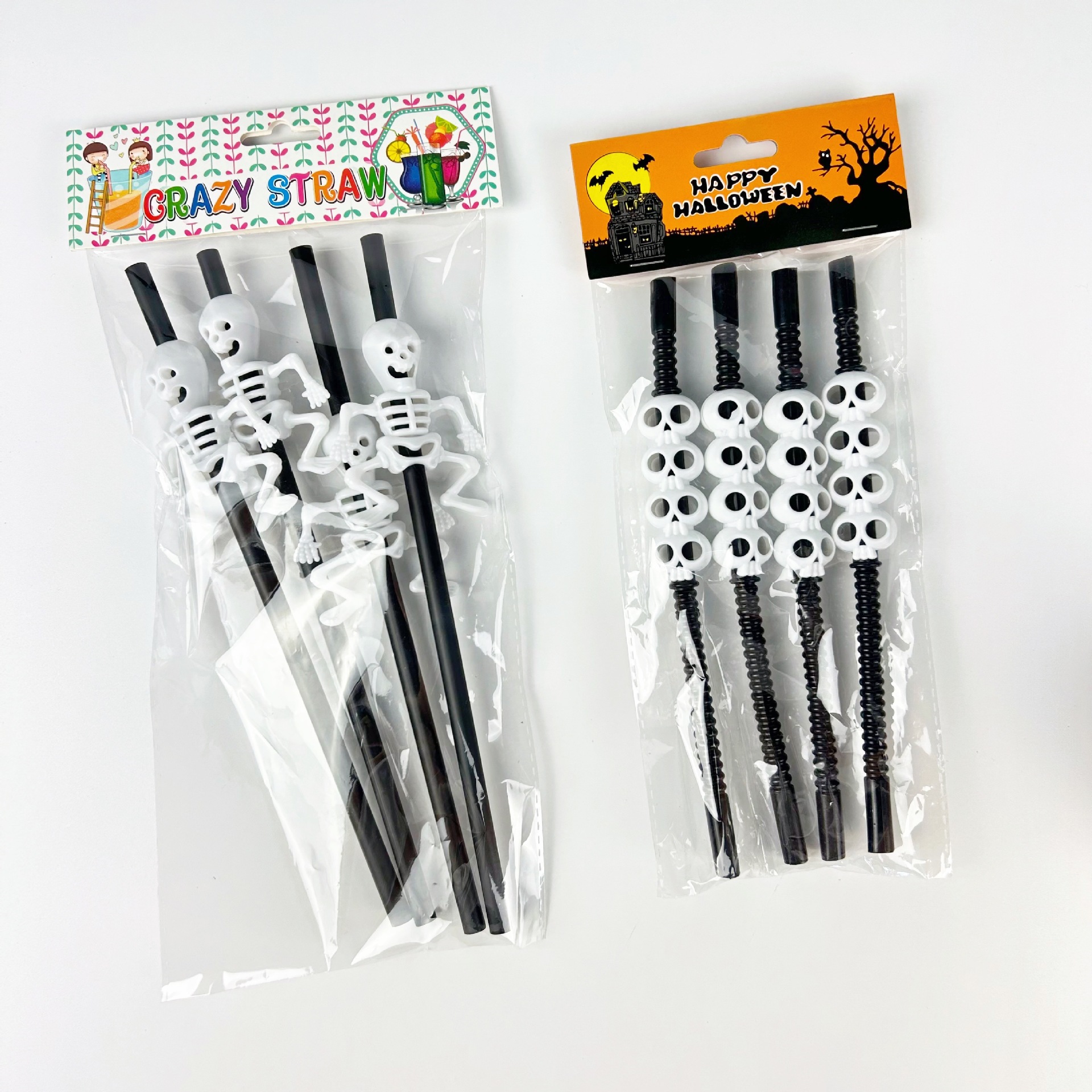 跨境吸管万圣节节日派对吸管帽 创意骷颅头南瓜造型艺术吸管批发详情2