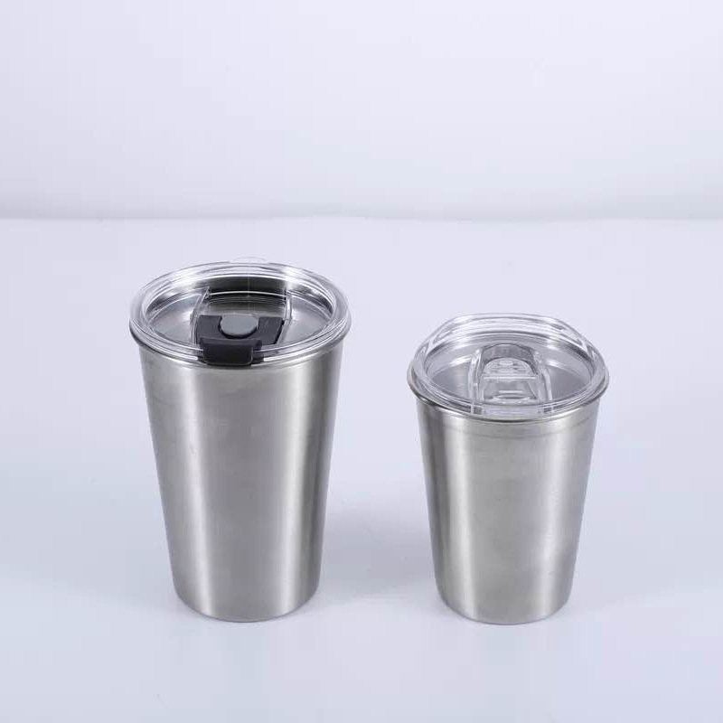 Amazon 304 stainless steel camping cup, convenient cold drink convenience cup, outdoor simple single-layer rolled edge beer mug pic 2