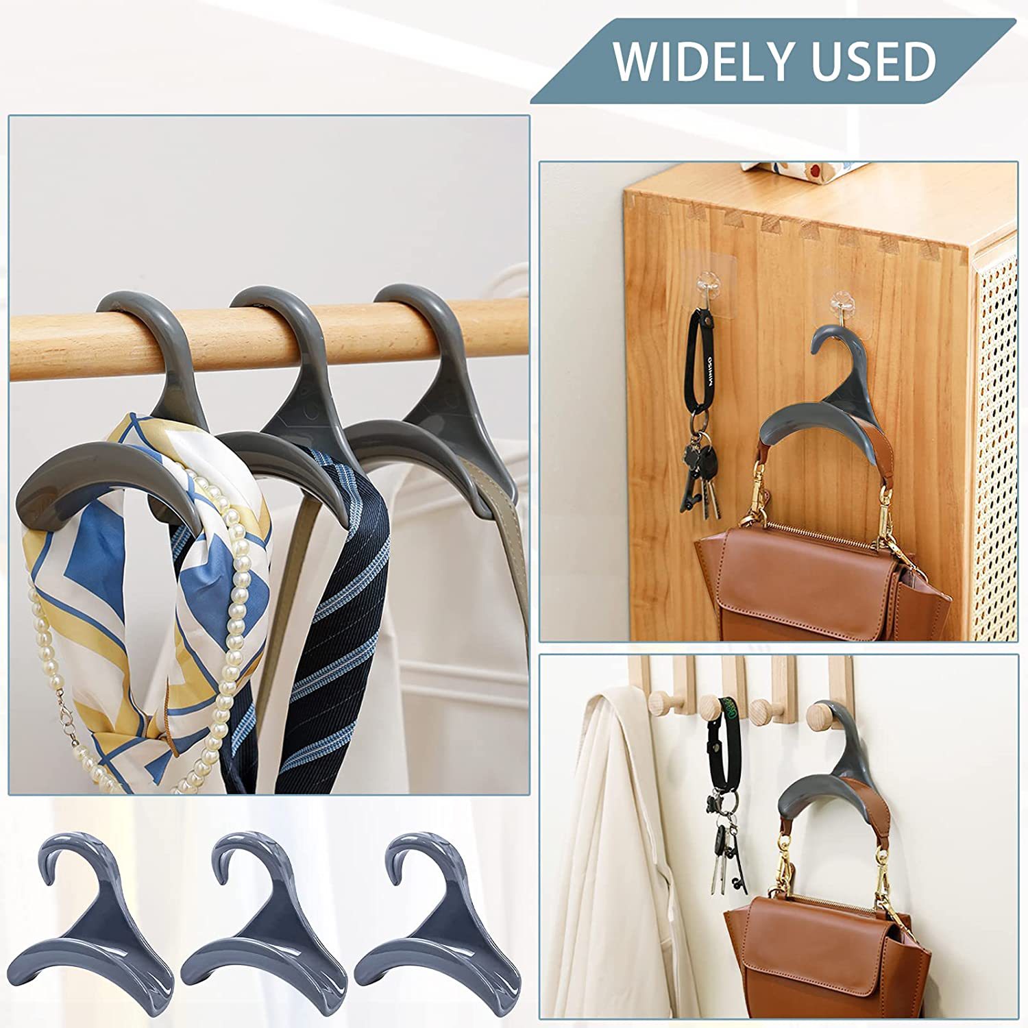 Nordic creative bag hooks, arched hanging bags, ties, scarves, hat racks, multi-functional hooks, hanging racks, wardrobe storage pic 5