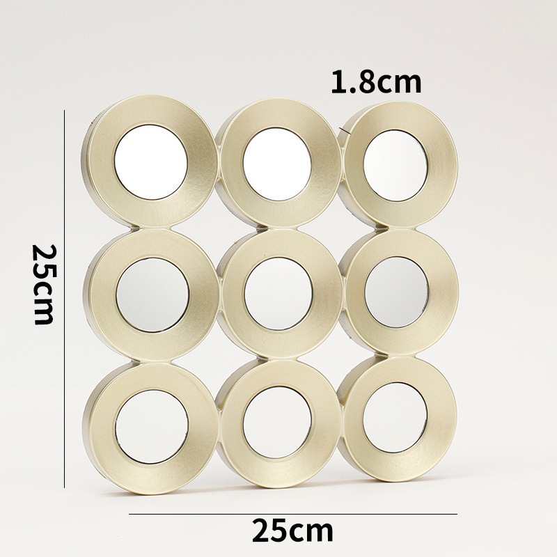 厂家直销三连装饰小圆镜创意家居客厅装饰镜子圆形装饰小镜详情10