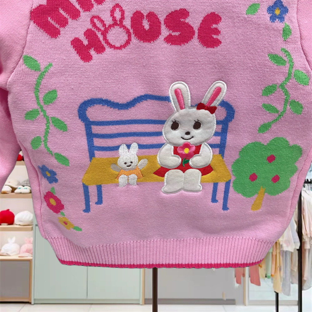 日系mikiclever童装招代理女童春款粉色公主风针织衫毛衣MR430702详情11