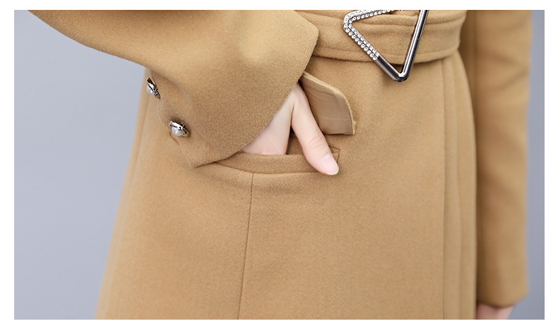 High-end woolen coat for women, mid-length, 2021 autumn/winter new style, fashionable and elegant, a slimming and form-fitting woolen coat for socialite pic 42