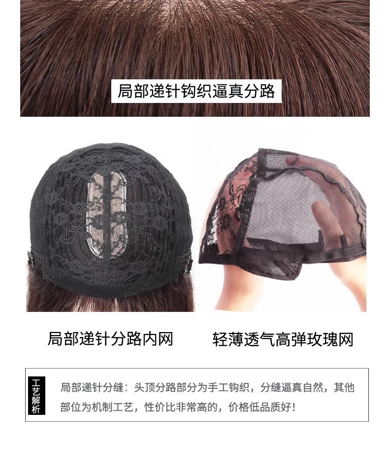 Wig for women, long straight hair, full head cover style, real hair strands, real hair, collarbone, full real, natural, round face, wavy, in stock pic 23