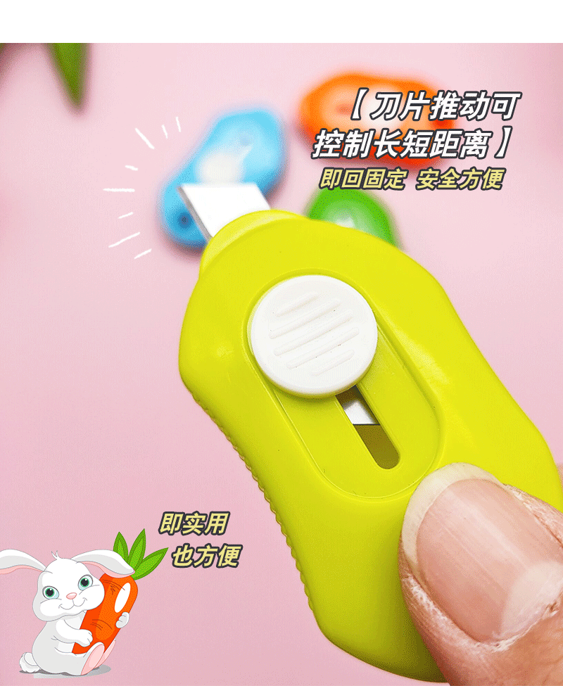Factory direct supply of candy-colored beauty knives, student portable express unboxing plastic small knives, wholesale tool knives pic 3
