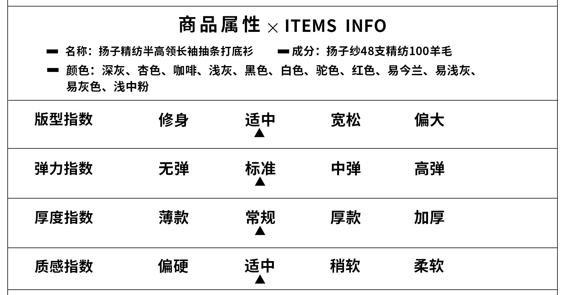 扬子纱精纺48支半高领羊毛打底衫显瘦修身百搭通勤长袖毛衣羊毛衫详情4