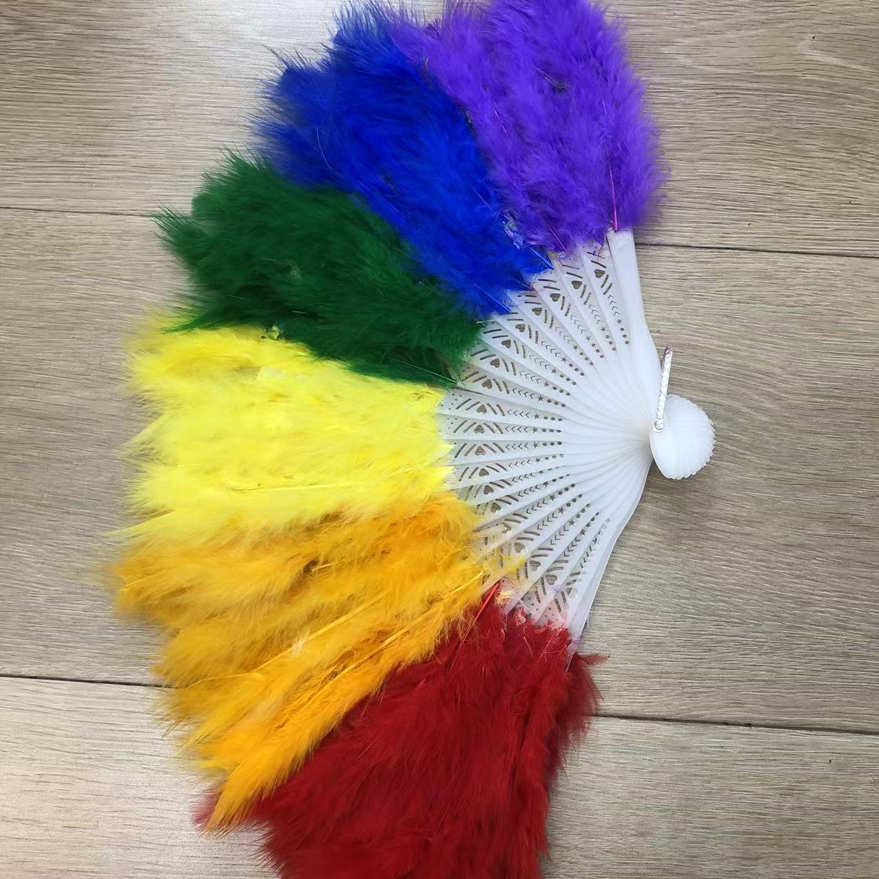 Wholesale of party feather fans, 21 pieces of colorful feather fans, performance stage, opera performance, square dance, fire chicken feather fans pic 32