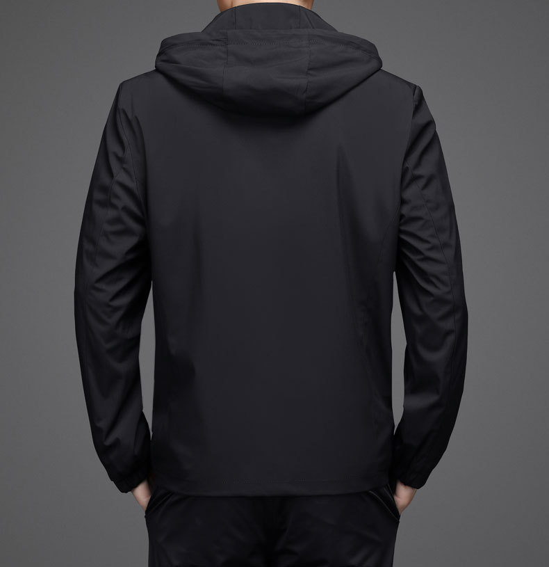 三十秋连帽外套男秋季薄款韩版潮流修身百搭休闲风衣秋装夹克上衣详情23