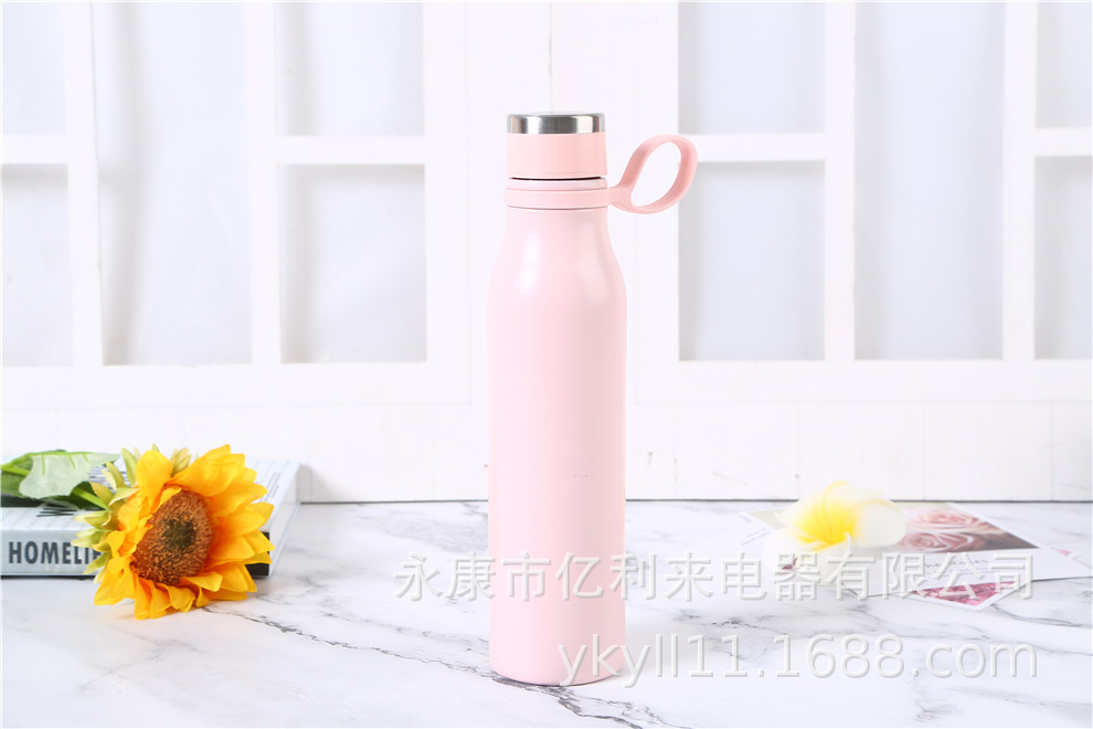 Portable cola bottle, sports frosted gradient color water cup, thermos cup, home stainless steel outdoor water bottle, shoulder strap, portable screwdriver pic 14