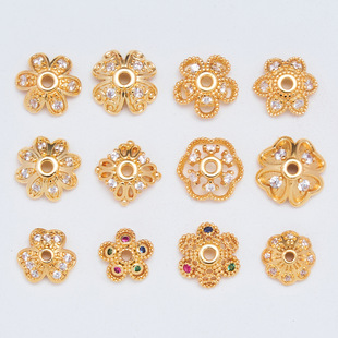 铜镀18K金强保色镶嵌项链扣头珍珠扣手链扣收尾扣diy饰品配件详情3