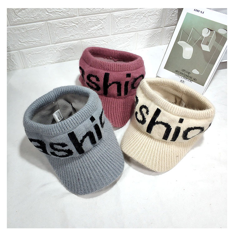 La versión coreana de punto letras empty top sombrero de pato mujer otoño invierno sombrero de moda versátil ins marca de moda sin top sombrero de hilo pic 6
