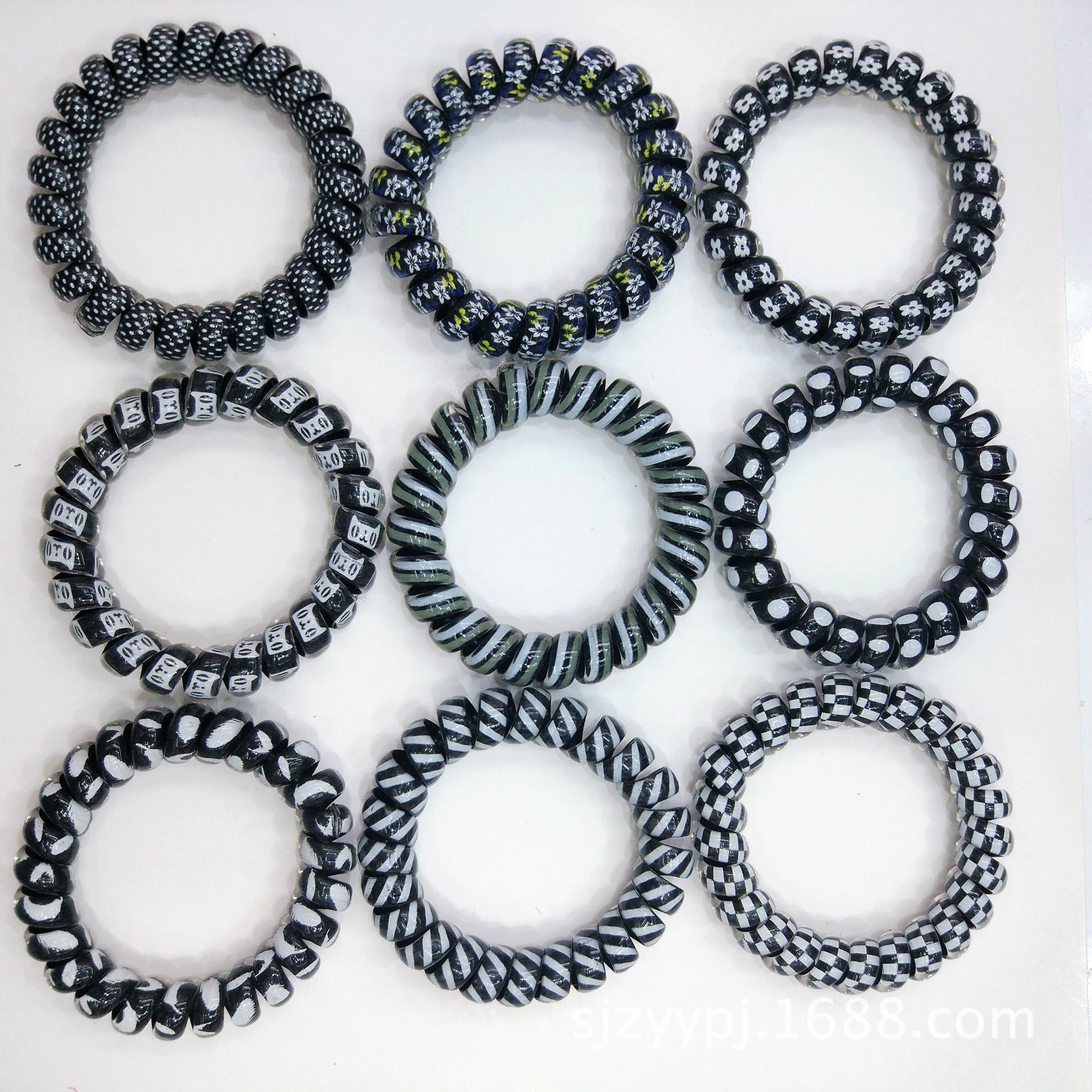 Pure black gun, black small and large thickened wristband, telephone line hair band, hair rope, plastic spring band, hair rope, street stall pic 13