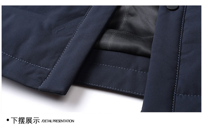 登贝文白鸭绒羽绒服男外套修身轻薄商务休闲上衣简约翻领保暖衬衫详情27