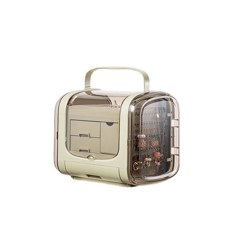 Double-layer transparent jewelry storage box pic 2