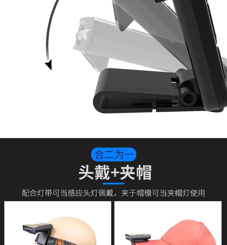 Amazon COB headlamp with strong light, super bright cap lamp, multi-functional rechargeable night fishing cap lamp pic 14