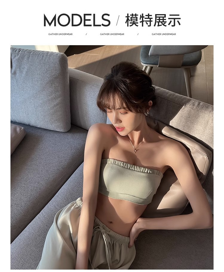 无肩带内衣女夏季薄款大胸显小胸聚拢抹胸防滑隐形防走光文胸女详情14