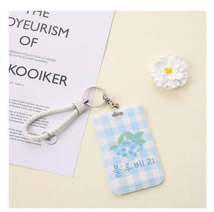 Wholesale of fresh and clean fruit ID cards, Japanese-style checkered hard card cases, student bus cards, work badges, and protective cards pic 14