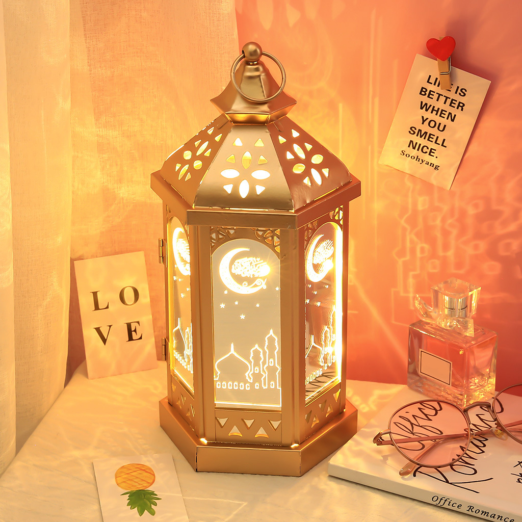 Ranadan Ramadan lantern, Eid al-Fitr ironwork metal display typhoon lantern handicraft, Arab lantern pic 9