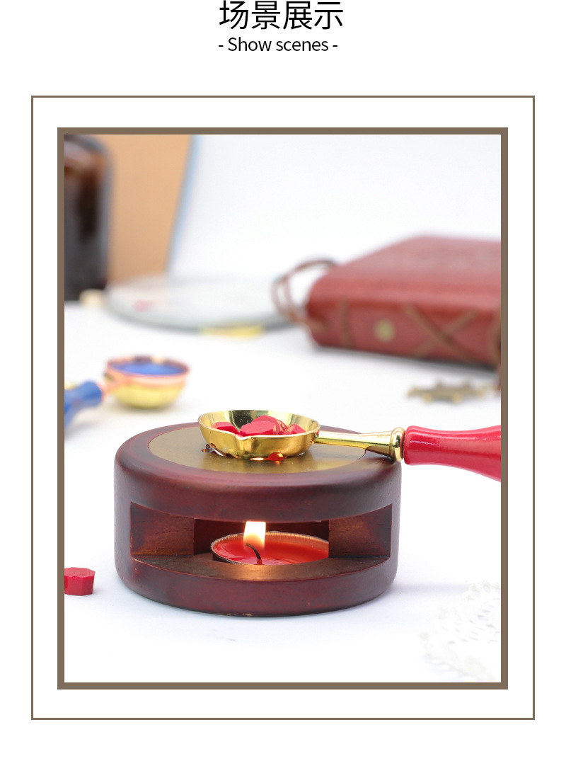 9色复古马卡龙火漆勺子  火漆印章封蜡工具配件 信封手账封蜡使用详情9