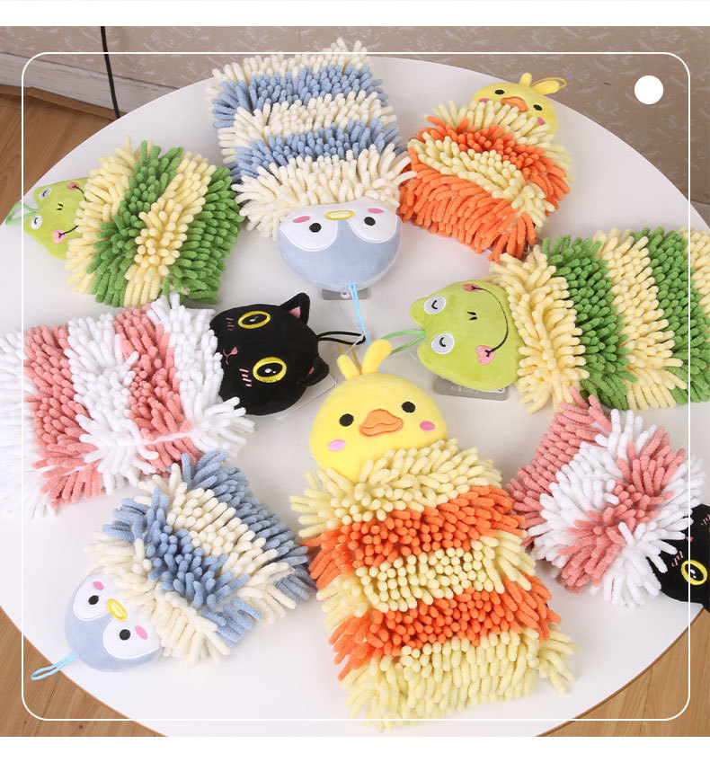 Cartoon animal square chenille wipe toalla de mano casa de recreación hogar engrosado cocina absorbente wipe toalla de mano al por mayor pic 15