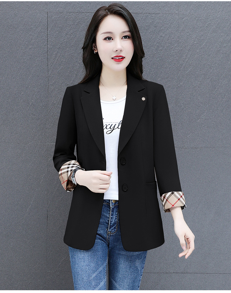 秋季薄款小西装外套女2022年新款春秋女式韩版修身气质短款上衣服详情19