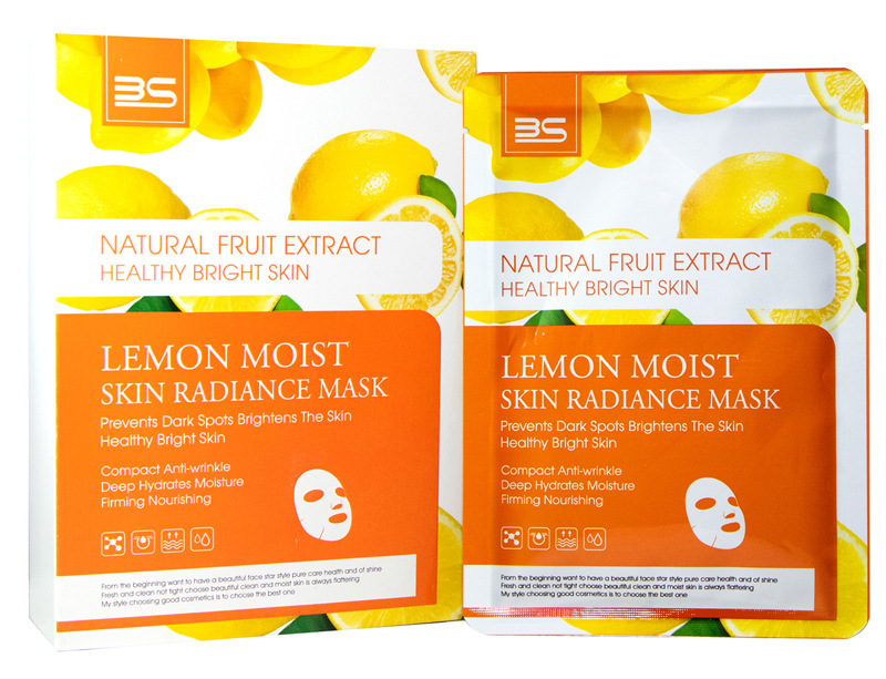 全英文包装柠檬VC水润净肤补水保湿舒缓肌肤滋润营养面膜贴外贸详情4
