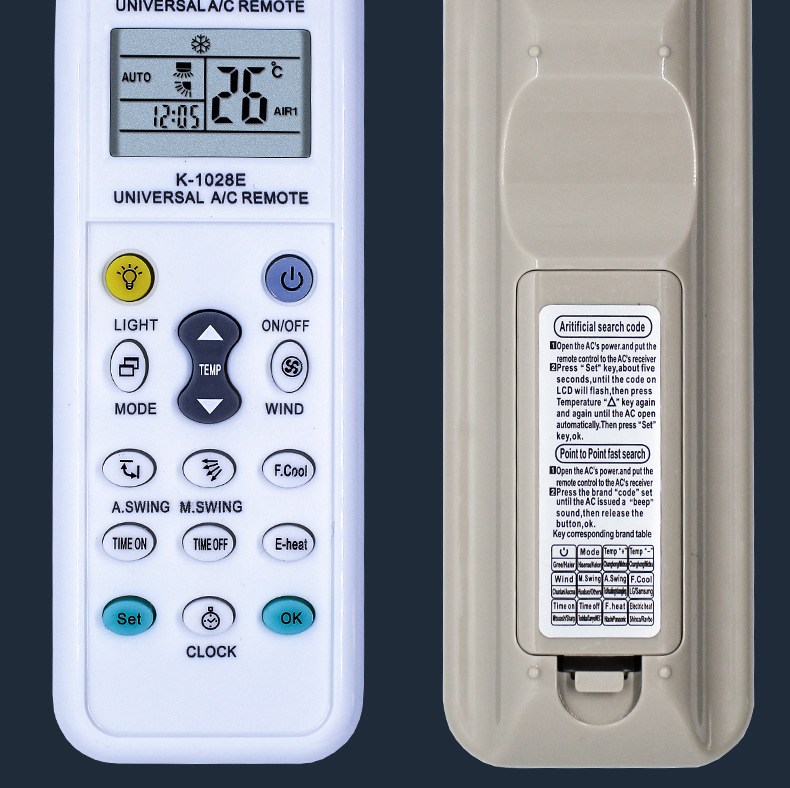 英文版万能空调遥控器 K-1028E 全球通用 一键设置详情9