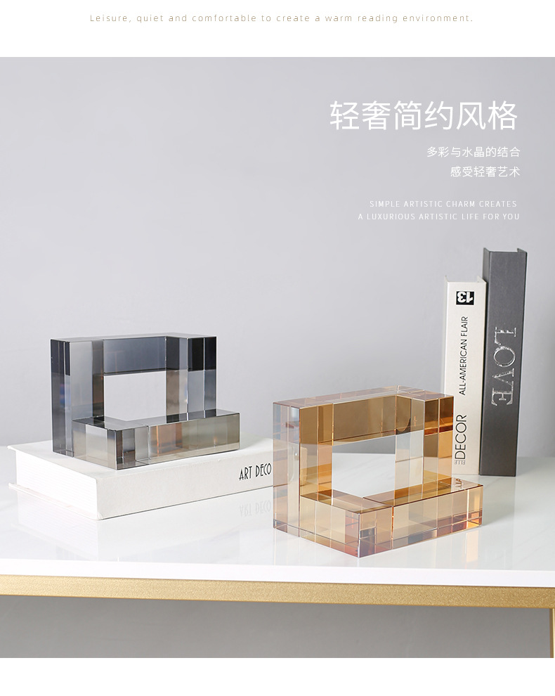 Creative crystal ornaments, modern light luxury home soft furnishings, living room TV cabinets, study decoration handicrafts pic 21