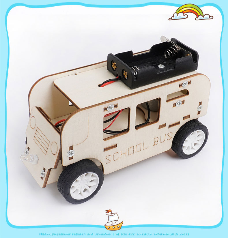 小学生科学小实验DIY电动校车手工材料包儿童科教教具科技小发明详情7