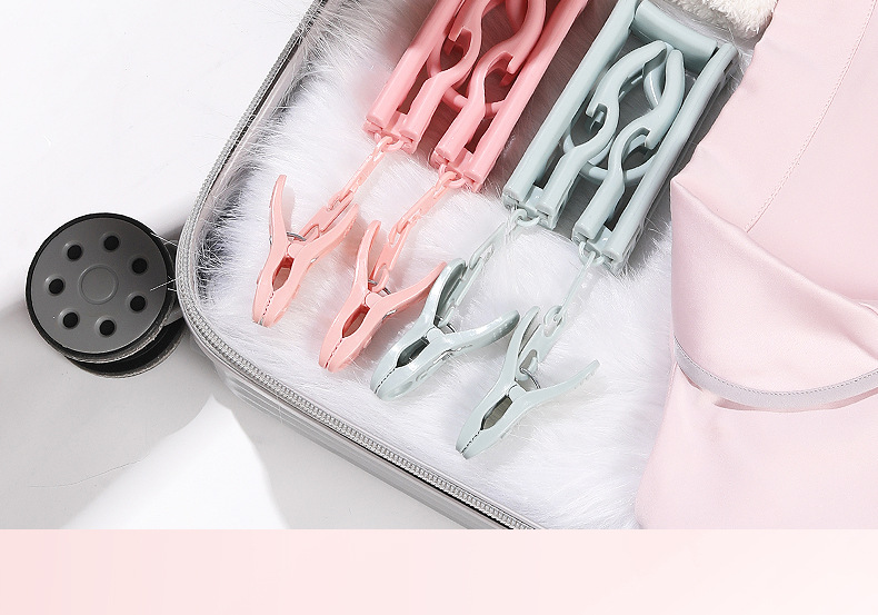 Travel folding clothes hangers, multi-purpose small and compact drying clothes hangers for business trips, hotels, Tours and outings, and convenient for carrying sock clips pic 13