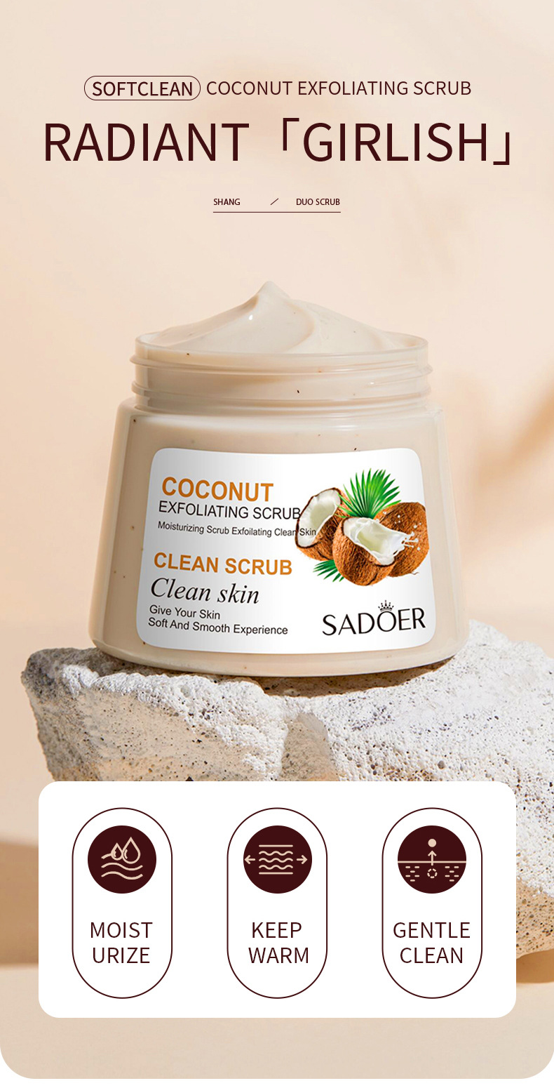 全英文水果磨砂膏 SADOER牛油果去角质250g 温和清洁跨境外贸批发详情9