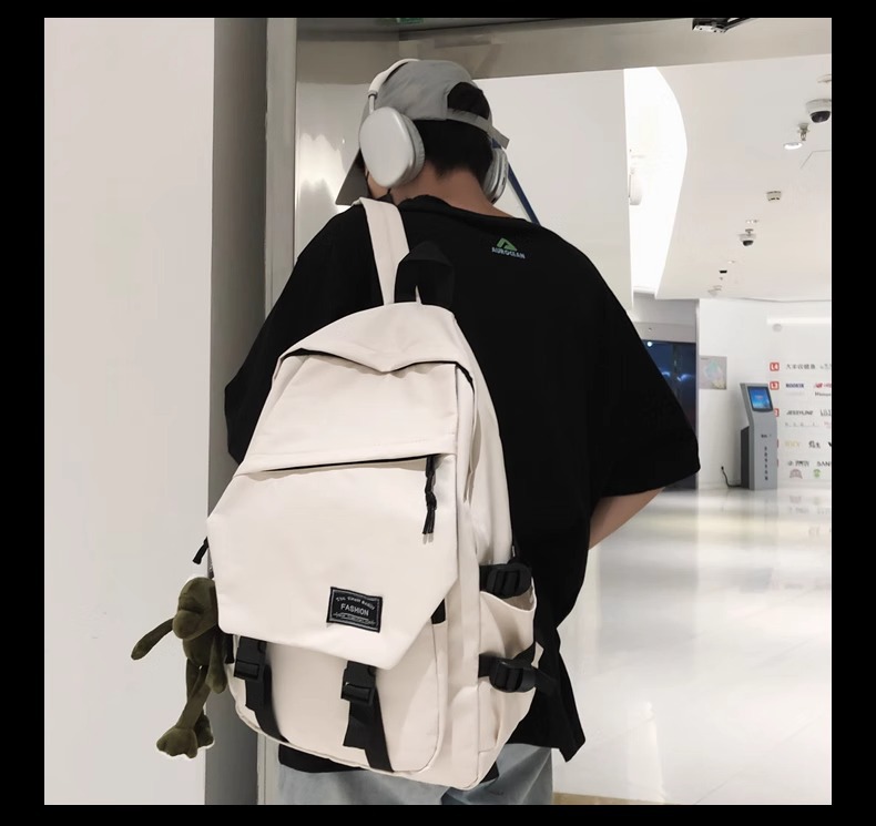 双肩包男ins简约百搭大容量电脑旅行背包女初中生高中大学生书包详情25