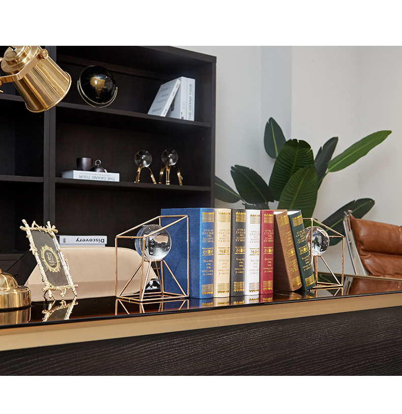 Wholesale of creative and light luxury book ornaments, metal books, home wine cabinets, office desks, bookshelves and decorative items pic 4