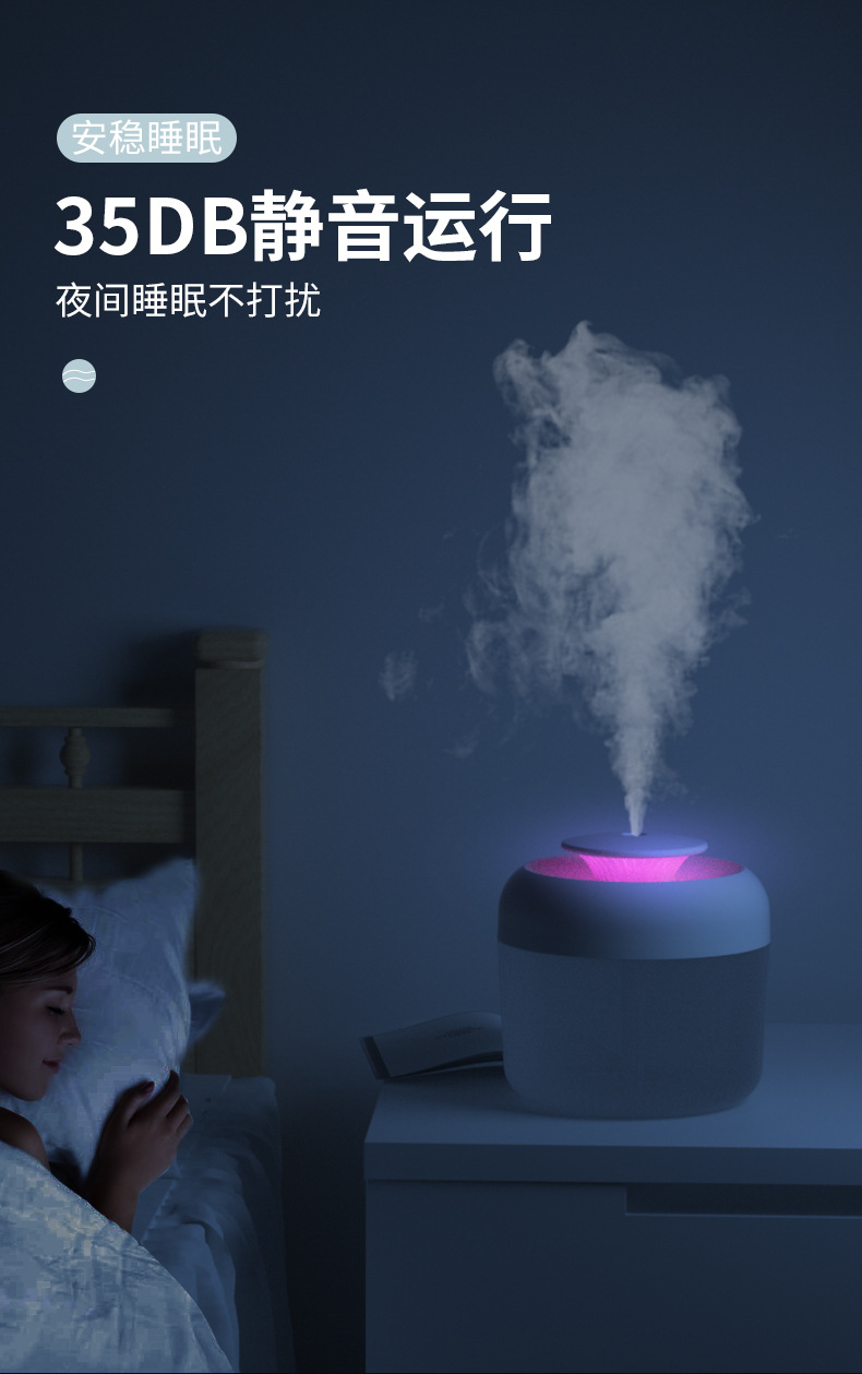 Creative usb large-capacity home silent office aromatherapy night light, air humidifier, gift alcohol wholesale pic 28