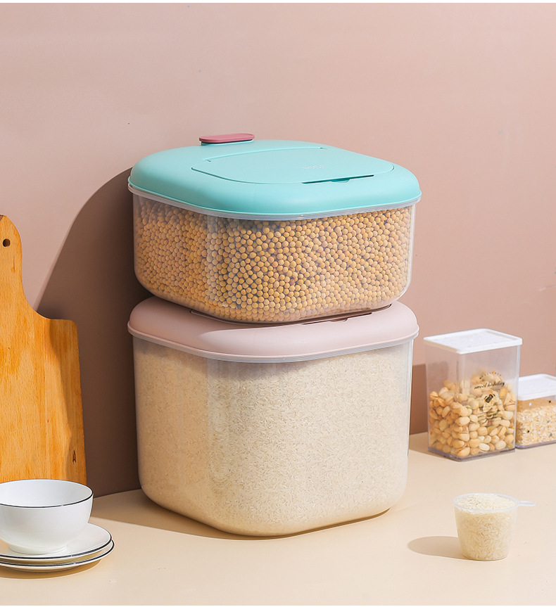Rice bucket kitchen moisture-proof 20-jin plastic rice jar storage box, 12-jin insect-proof rice flour storage box, rice box, 01012-337 pic 13